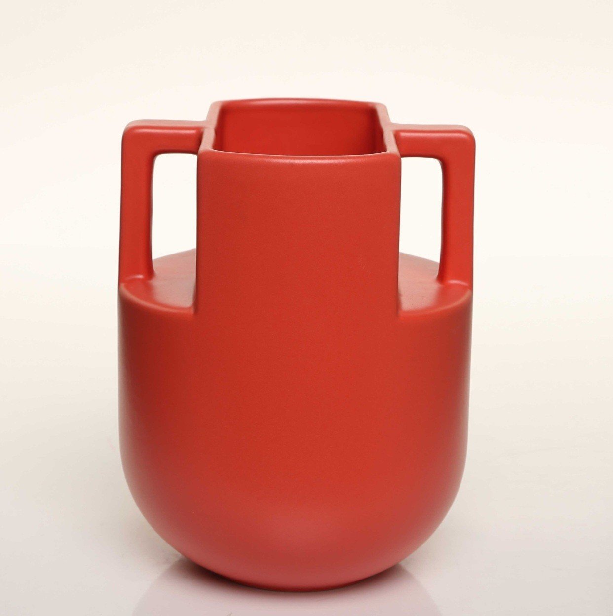 Handle Kırmızı Orta Boy Vazo