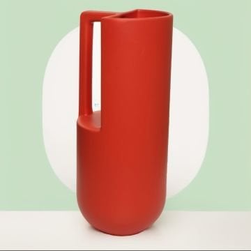 Handle Kırmızı Büyük Boy Vazo