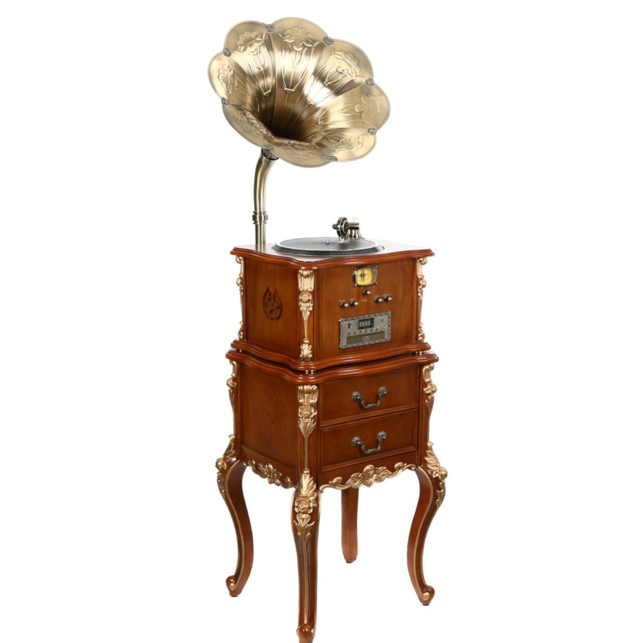 Çekmeceli Ayaklı Ahşap Gramafon