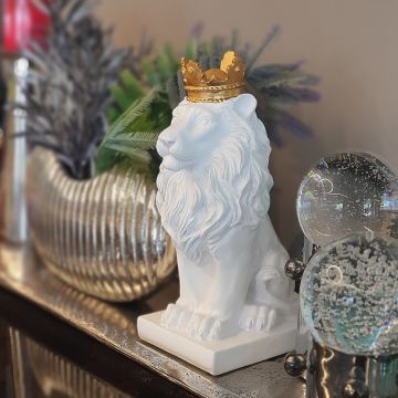 Aslan Kral Dekoratif Biblo Beyaz 22cm