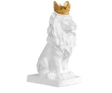 Aslan Kral Dekoratif Biblo Beyaz 22cm
