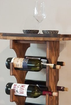 Malbec Wines Ayaklı 8'Li Şaraplık Üst Tablalı