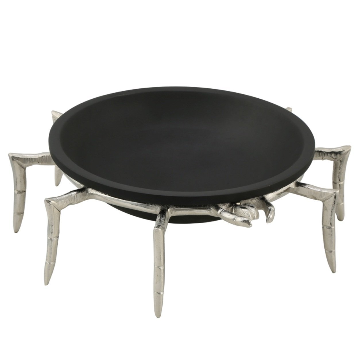 Gümüş-Siyah Dekoratif Yengeç Tabak