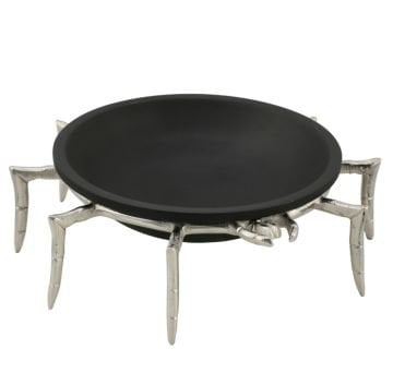 Gümüş-Siyah Dekoratif Yengeç Tabak