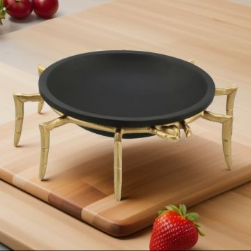 Gold-Siyah Dekoratif Yengeç Tabak