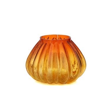 Kehribar Renk Cam Kabak Model Vazo 13cm