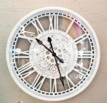 Asorti Beyaz Çarklı Duvar Saati 49cm