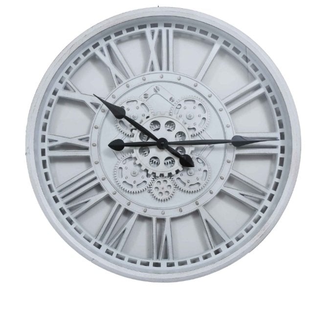 Asorti Beyaz Çarklı Duvar Saati 49cm