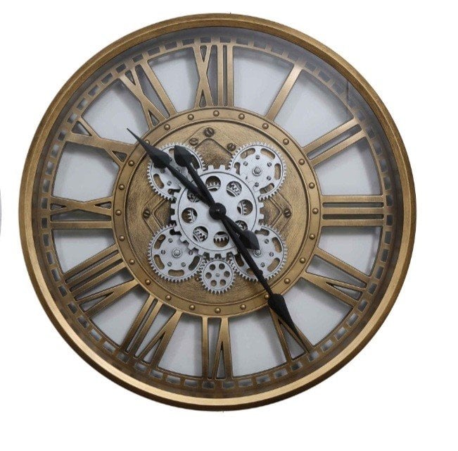 Asorti Altın Çarklı Duvar Saati 49cm