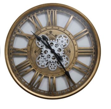 Asorti Altın Çarklı Duvar Saati 49cm