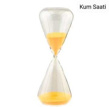 Cam Kum Saati Sarı Büyük Boy