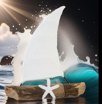 Ahşap Yelkenli Dekor Orta Boy