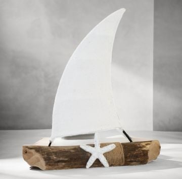 Ahşap Yelkenli Dekor Orta Boy