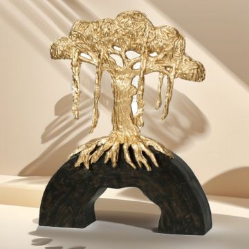 Gold & Siyah Yamaçta Ağaç Dekor