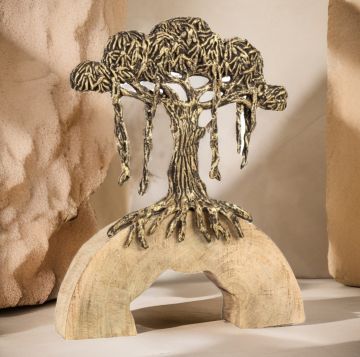 Gold & Naturel Yamaçta Ağaç Dekor