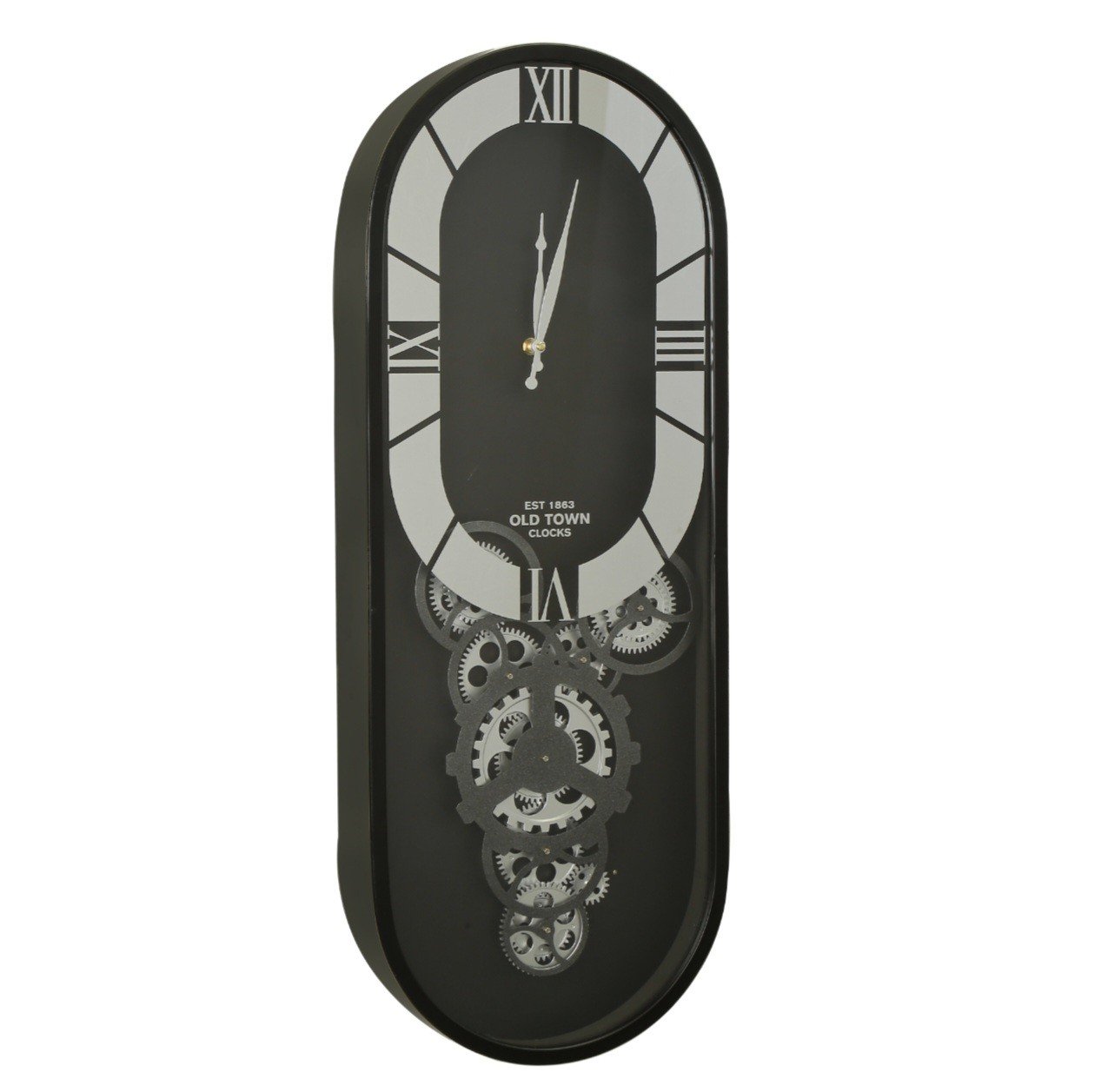 Oval Çarklı Duvar Saati 80 cm