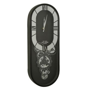 Oval Çarklı Duvar Saati 80 cm