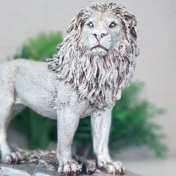 Kaideli Dekoratif Aslan Obje Gümüş