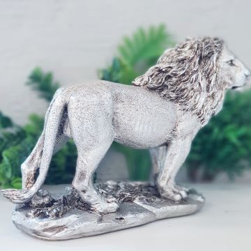 Kaideli Dekoratif Aslan Obje Gümüş