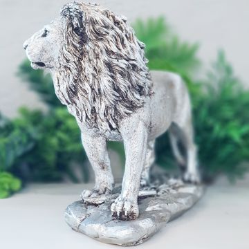 Kaideli Dekoratif Aslan Obje Gümüş