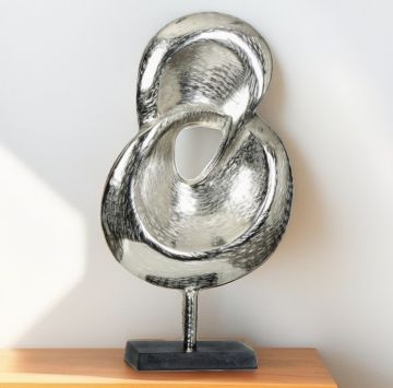 Gümüş Kaideli Metal Dekoratif Obje 47cm