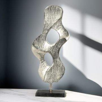 Gümüş Kaideli Metal Dekoratif Obje 49cm