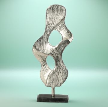 Gümüş Kaideli Metal Dekoratif Obje 49cm