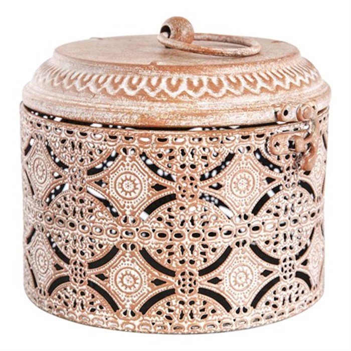 Pudra İşlemeli Metal Kuplu Kutu