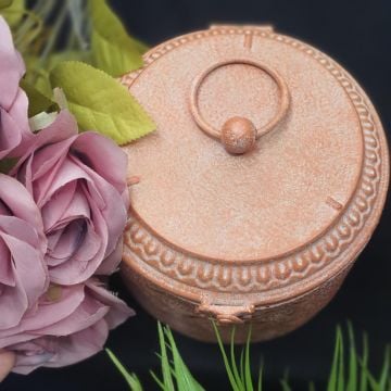 Pudra İşlemeli Metal Kuplu Kutu