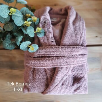 Marie Claire Paris Fiorella Micro Kadın Tek Bornoz Gül Kurusu L-XL