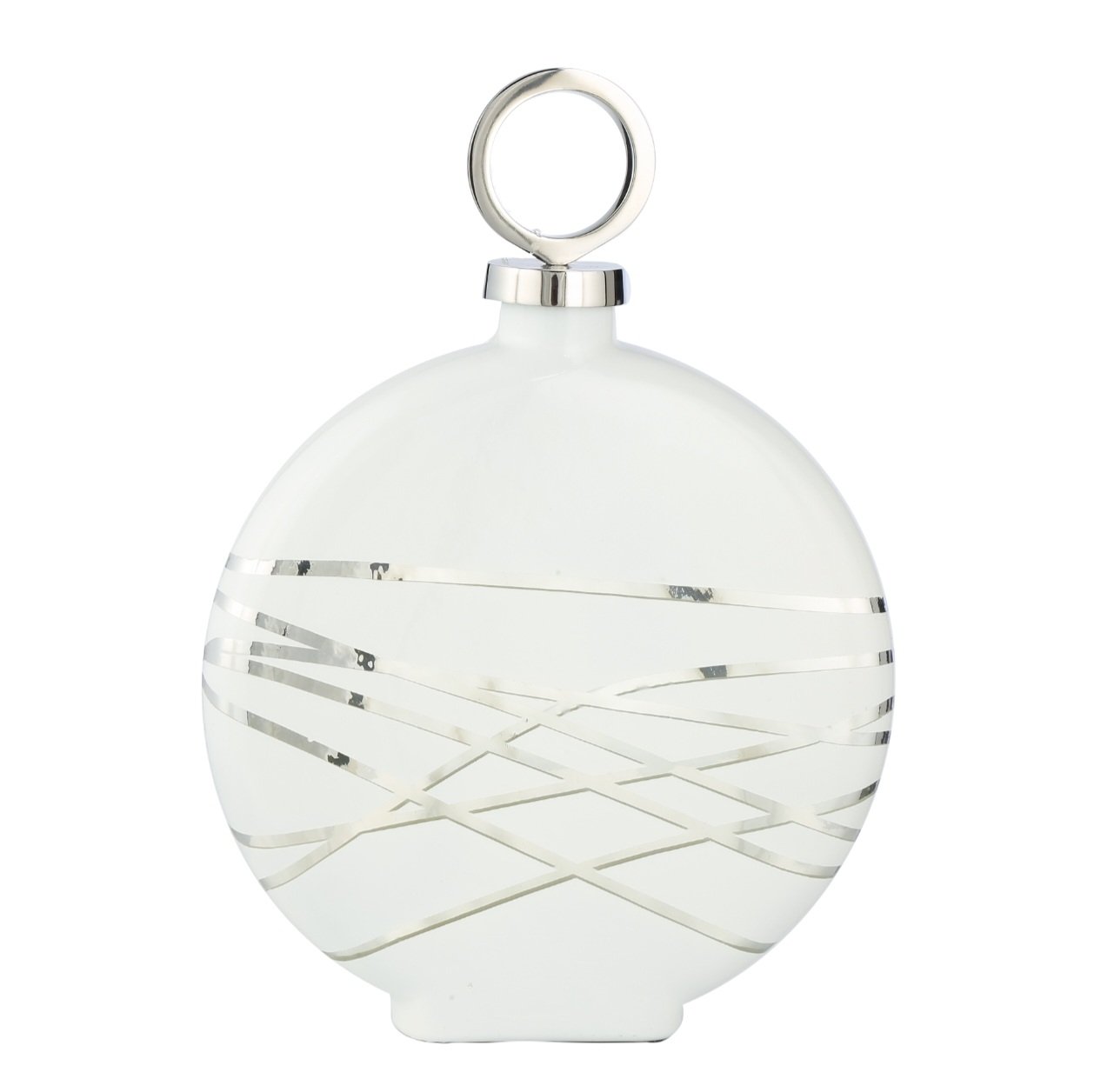 Arctic Beyaz Yuvarlak Kapaklı Vazo 42cm