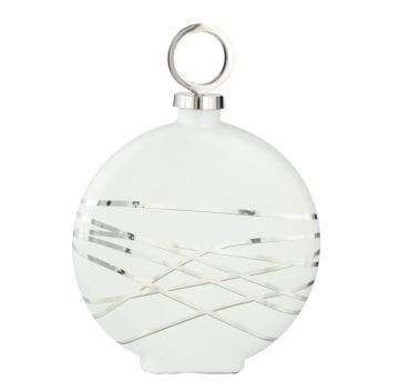 Arctic Beyaz Yuvarlak Kapaklı Vazo 42cm