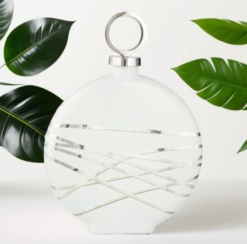 Arctic Beyaz Yuvarlak Kapaklı Vazo 42cm