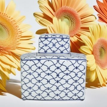 Oriental Dekoratif Kapaklı Vazo Küçük Boy