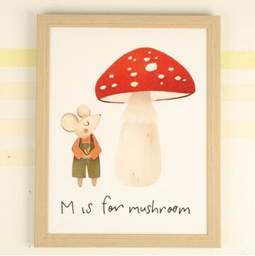 M Is For Mushroom Kanvas Tablo 35*45cm