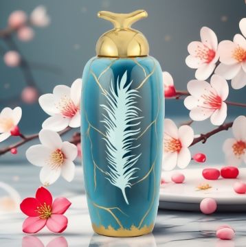 Plume Mavi Seramik Vazo 48 cm