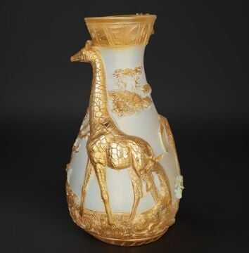 Altın Varak Renkli Zürafa Vazo