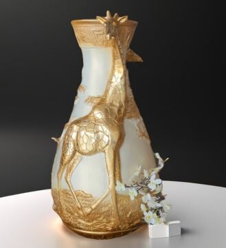 Altın Varak Renkli Zürafa Vazo