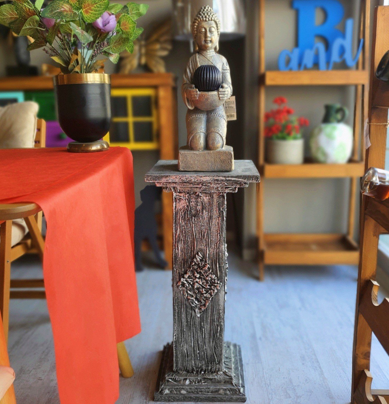 Gümüş Renk Polyester Sütun Orta Boy 79cm