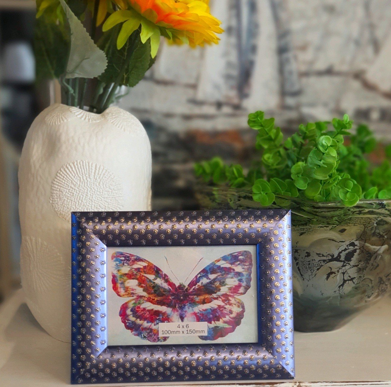 Koyu Mavi Otantik Fotoğraf Çerçevesi Küçük