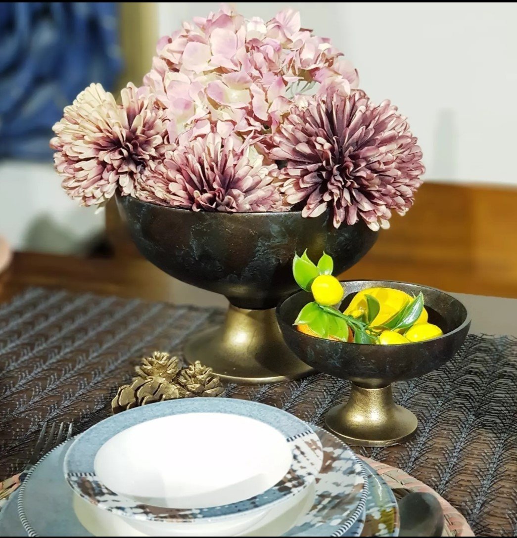 Antik Metal Eskitme Dekoratif Kase