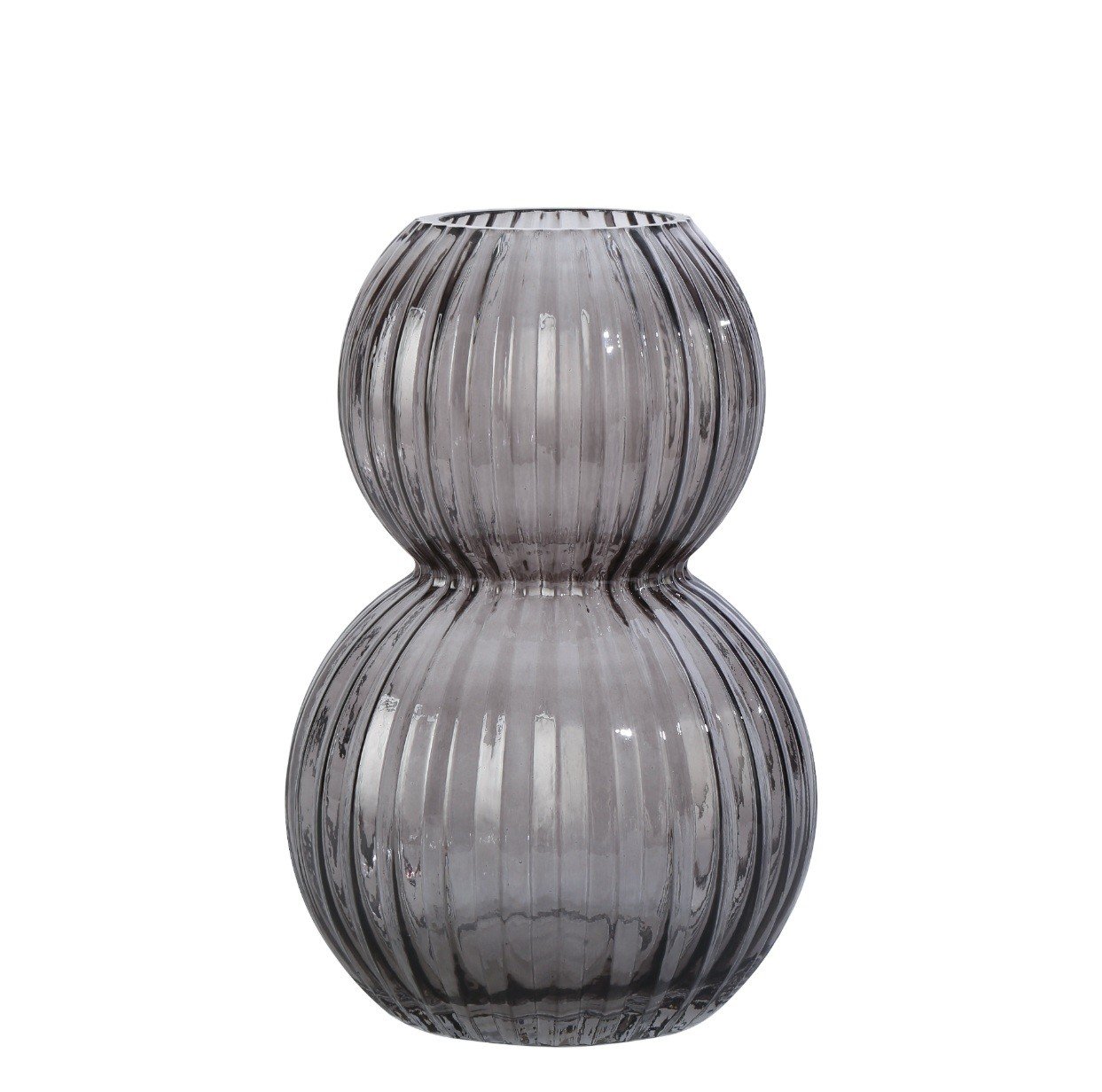 Gri Su Kabağı Model Cam Vazo Küçük Boy