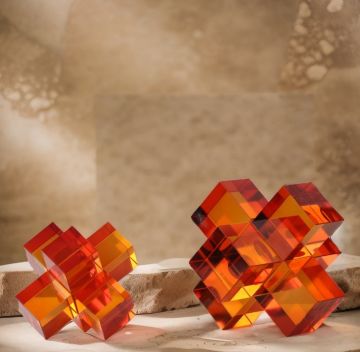 Molekül Model 2'Li Kristal Dekor