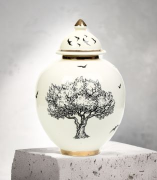 Ağaç Desenli Şah Küp Orta Boy 26 cm