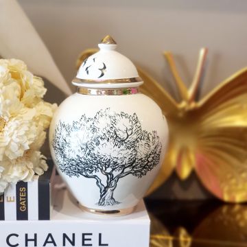 Ağaç Desenli Şah Küp Küçük Boy 21 cm