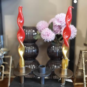 Gold Kırmızı 2li Mum 25cm