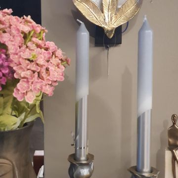 Gümüş Gri 2li Mum 25cm